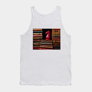 Old Books And Red Knight Tank Top